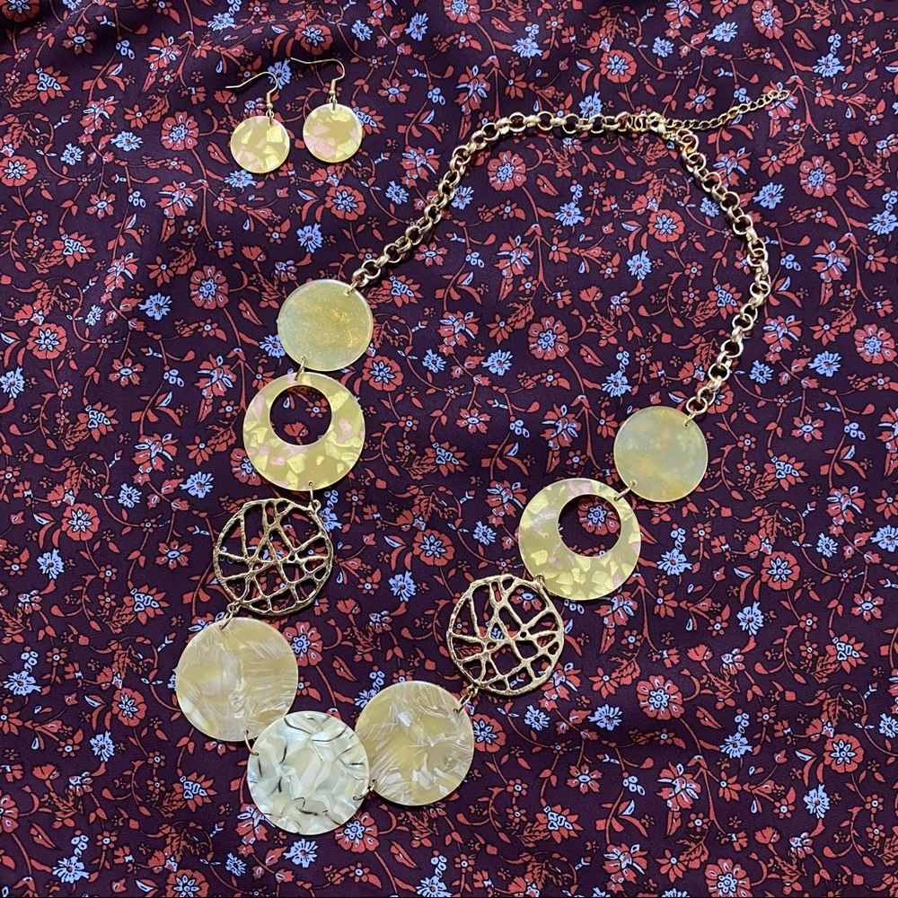 💛 Yellow, Cream & Gold Beya Chain Necklace Set 💛